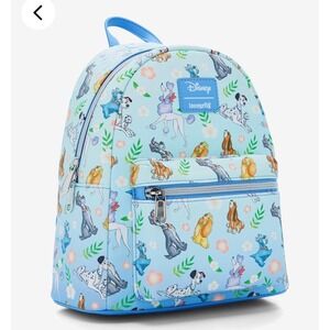 Loungefly Disney Dogs Mini Backpack 101 Dalmatians Lady Tramp Whimsical Blue New